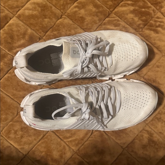 On Cloud White Athletic Running Shoes - Picture 5 of 7